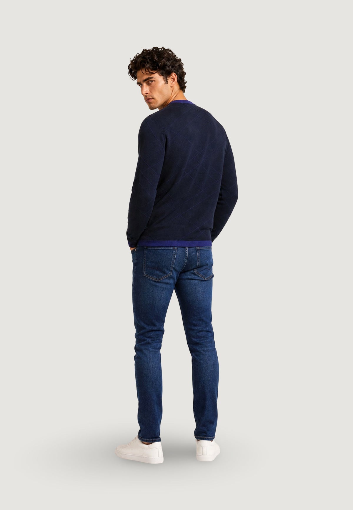 Armani Exchange Trui van Viscose – Marineblauw