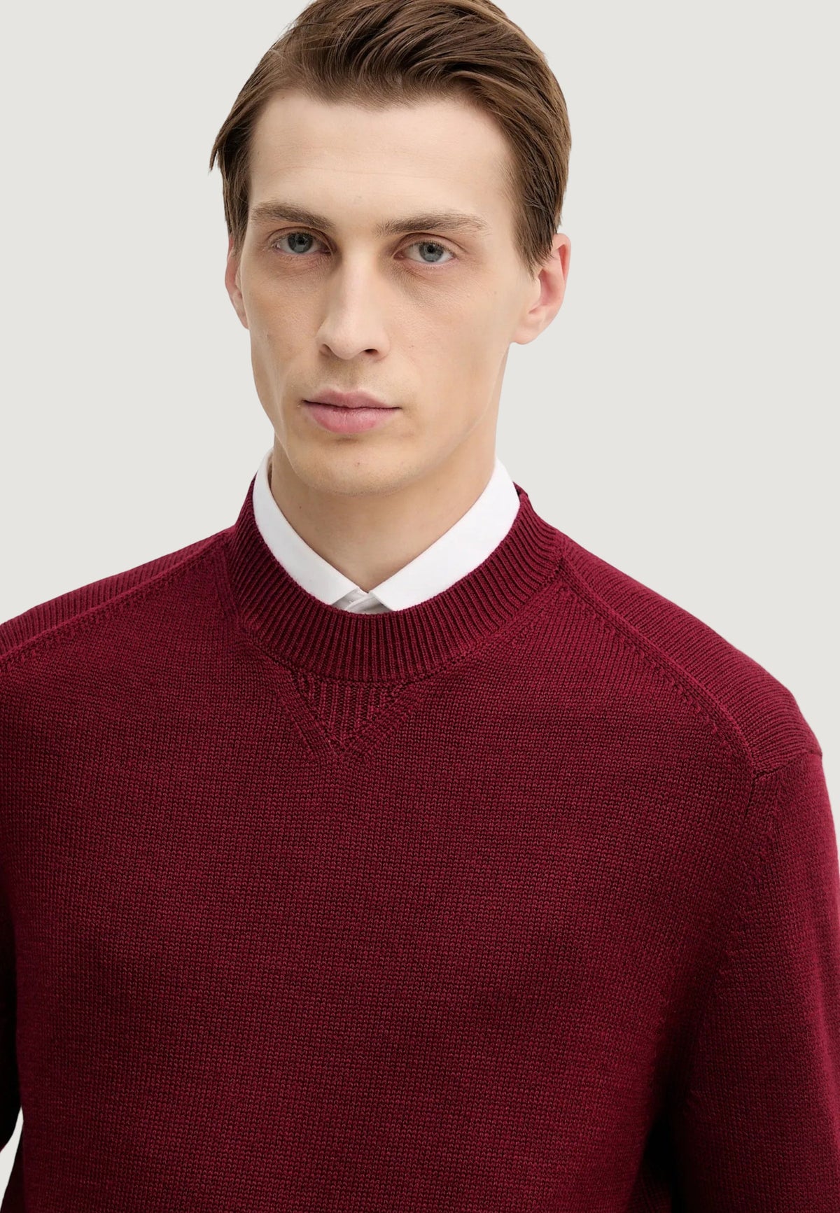 Armani Exchange Trui met Klassieke Kraag – Bordeaux