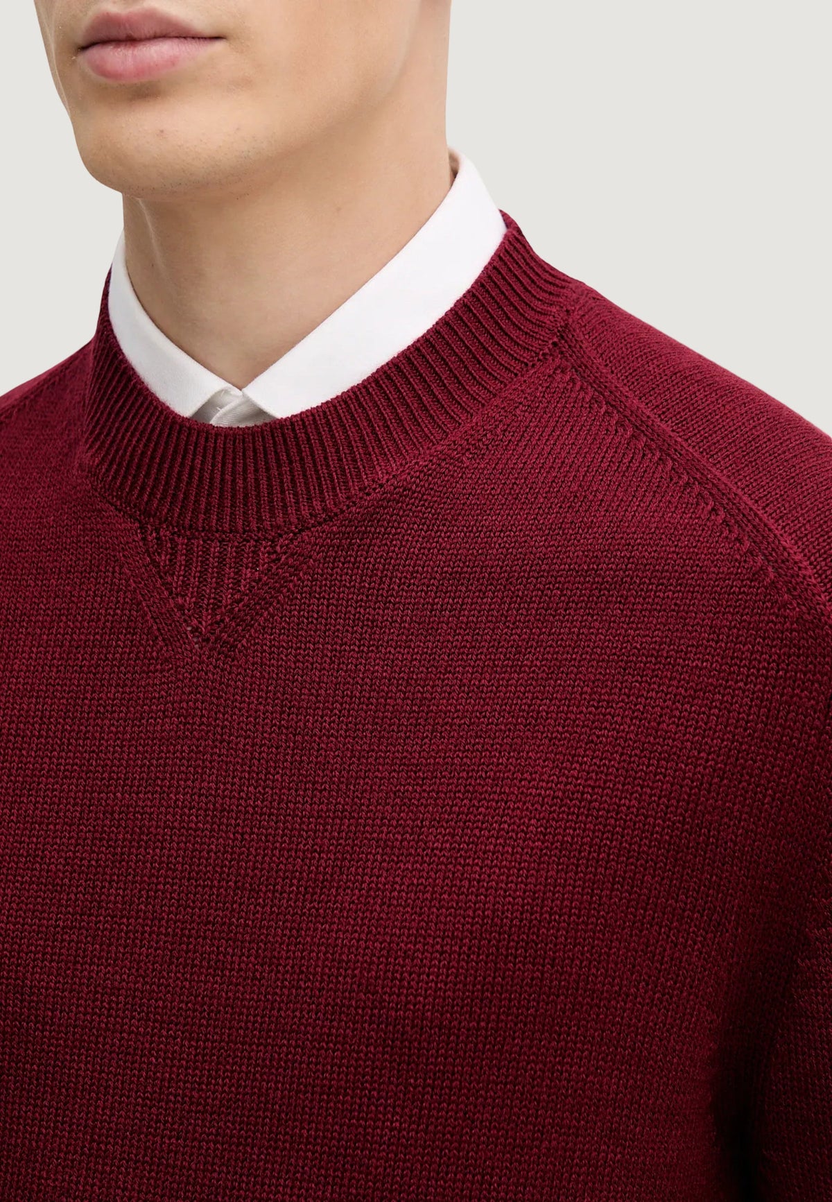 Armani Exchange Trui met Klassieke Kraag – Bordeaux