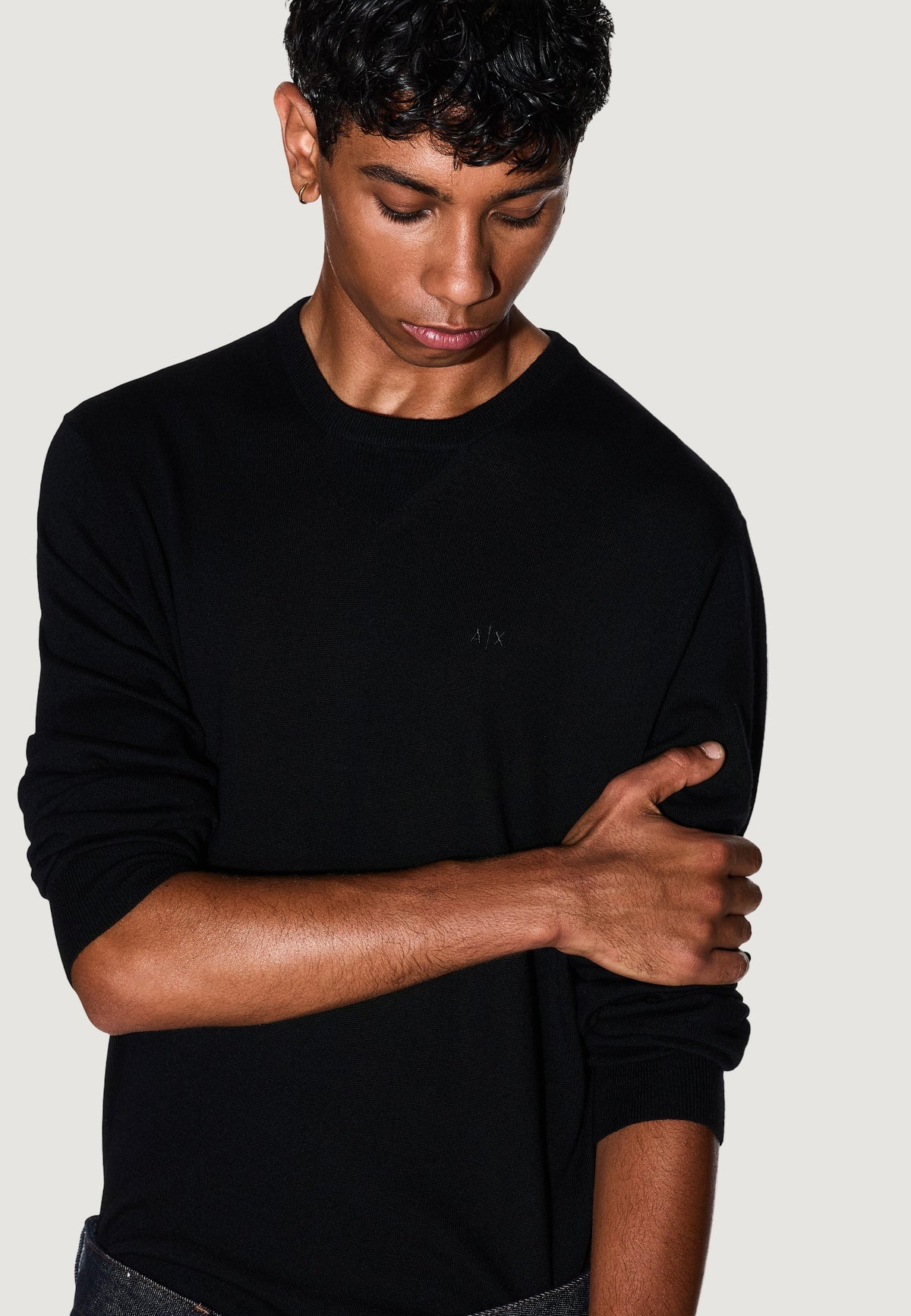Armani Exchange Trui van Wolmix – Zwart