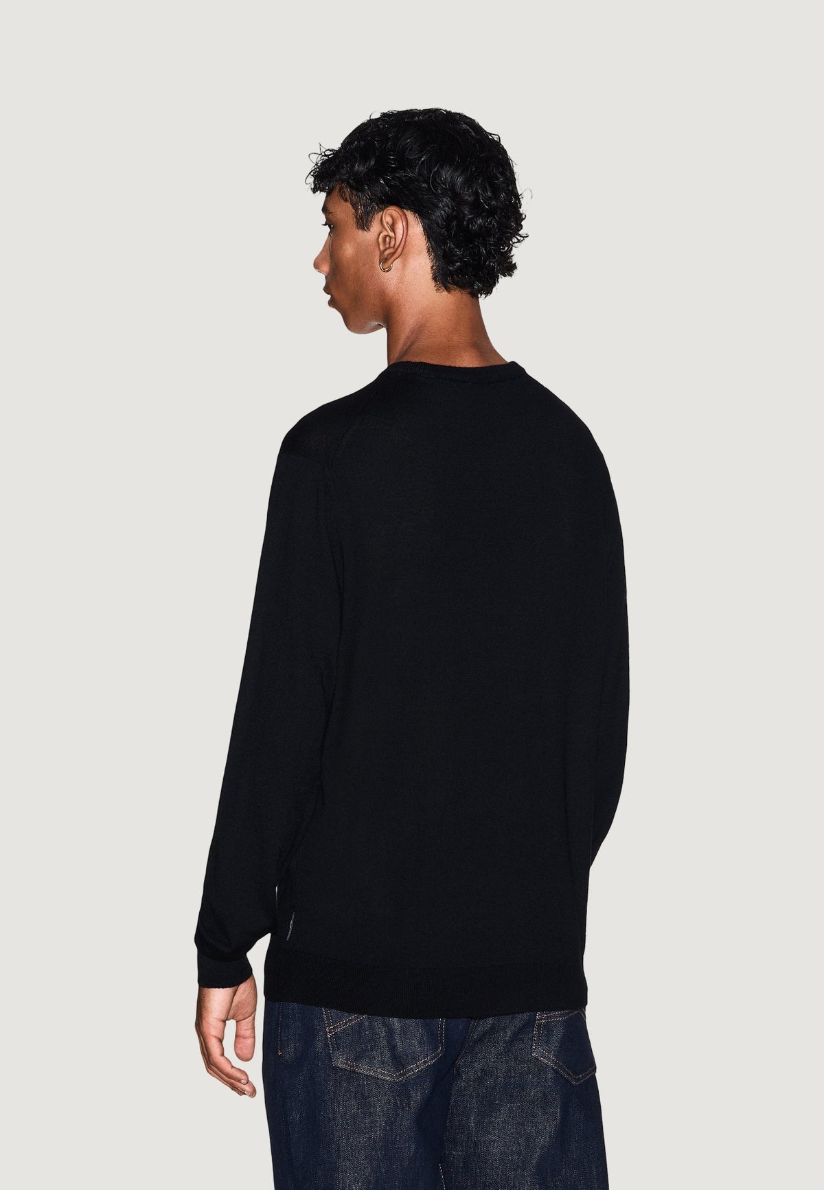 Armani Exchange Trui van Wolmix – Zwart