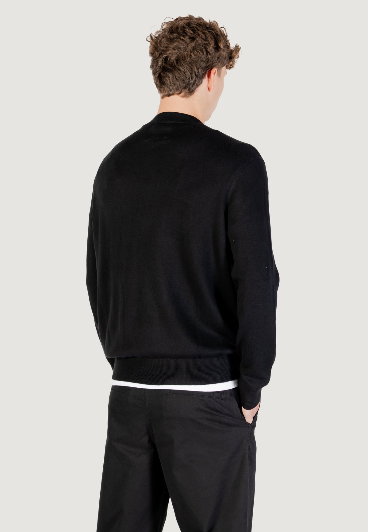 Armani Exchange Trui met Zijde – Zwart