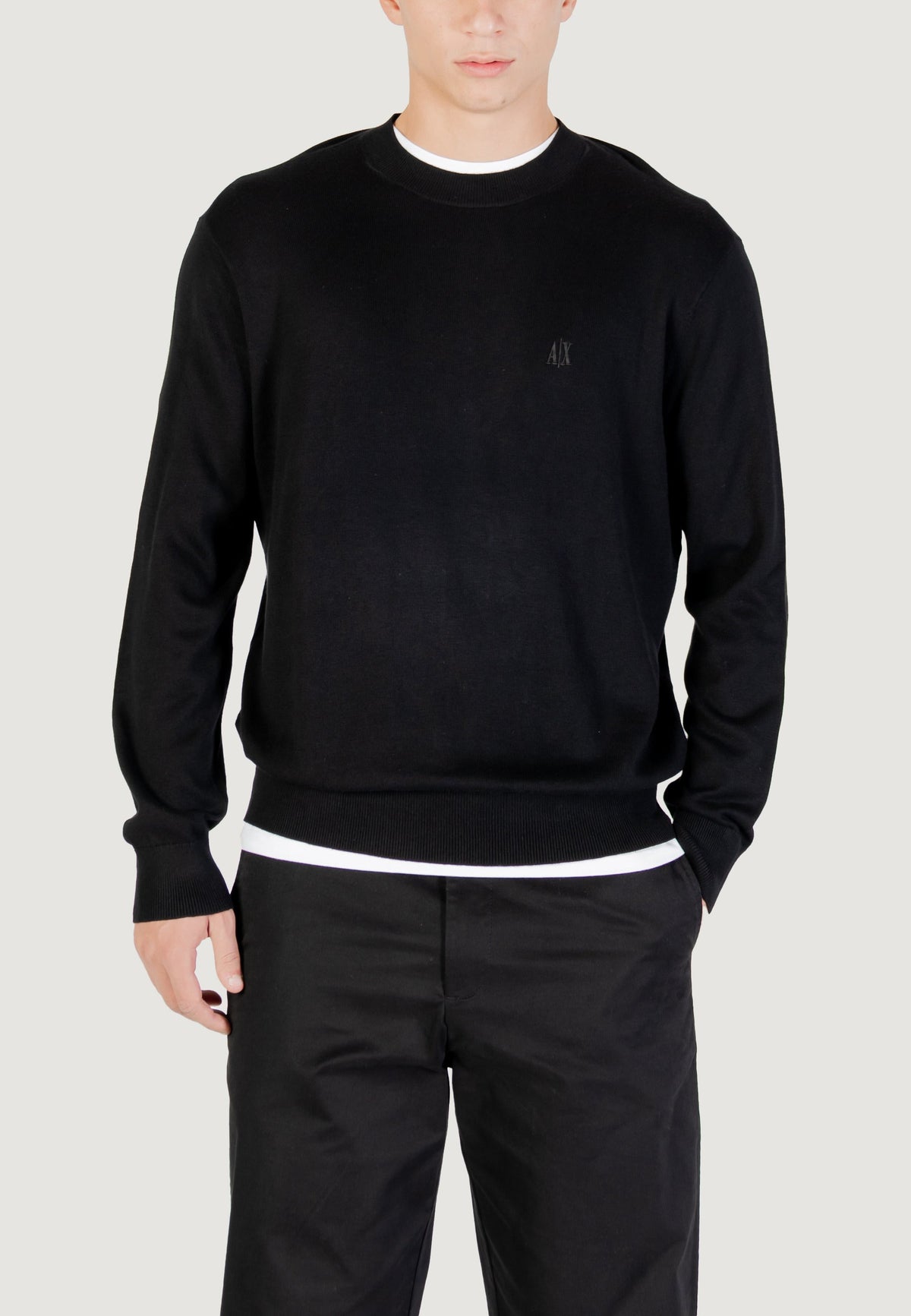 Armani Exchange Trui met Zijde – Zwart