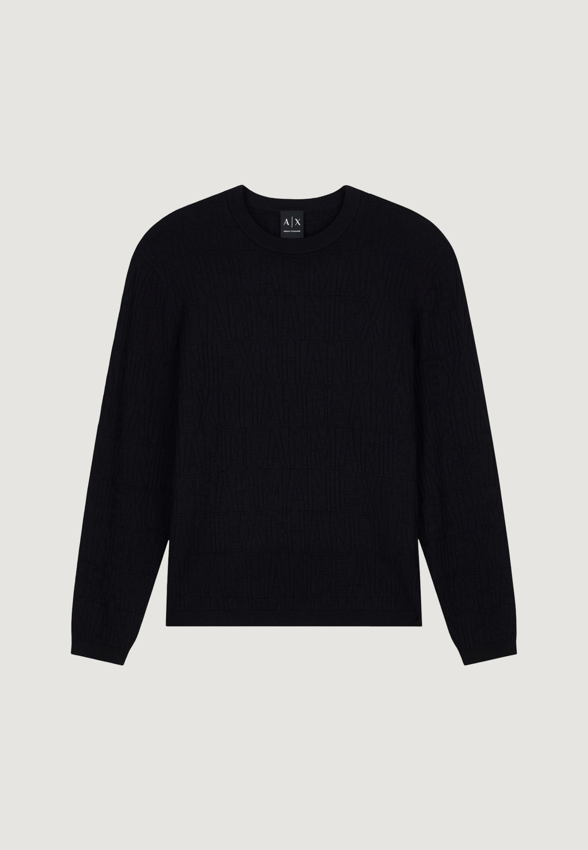 Armani Exchange Viscose Trui met Ronde Hals – Zwart