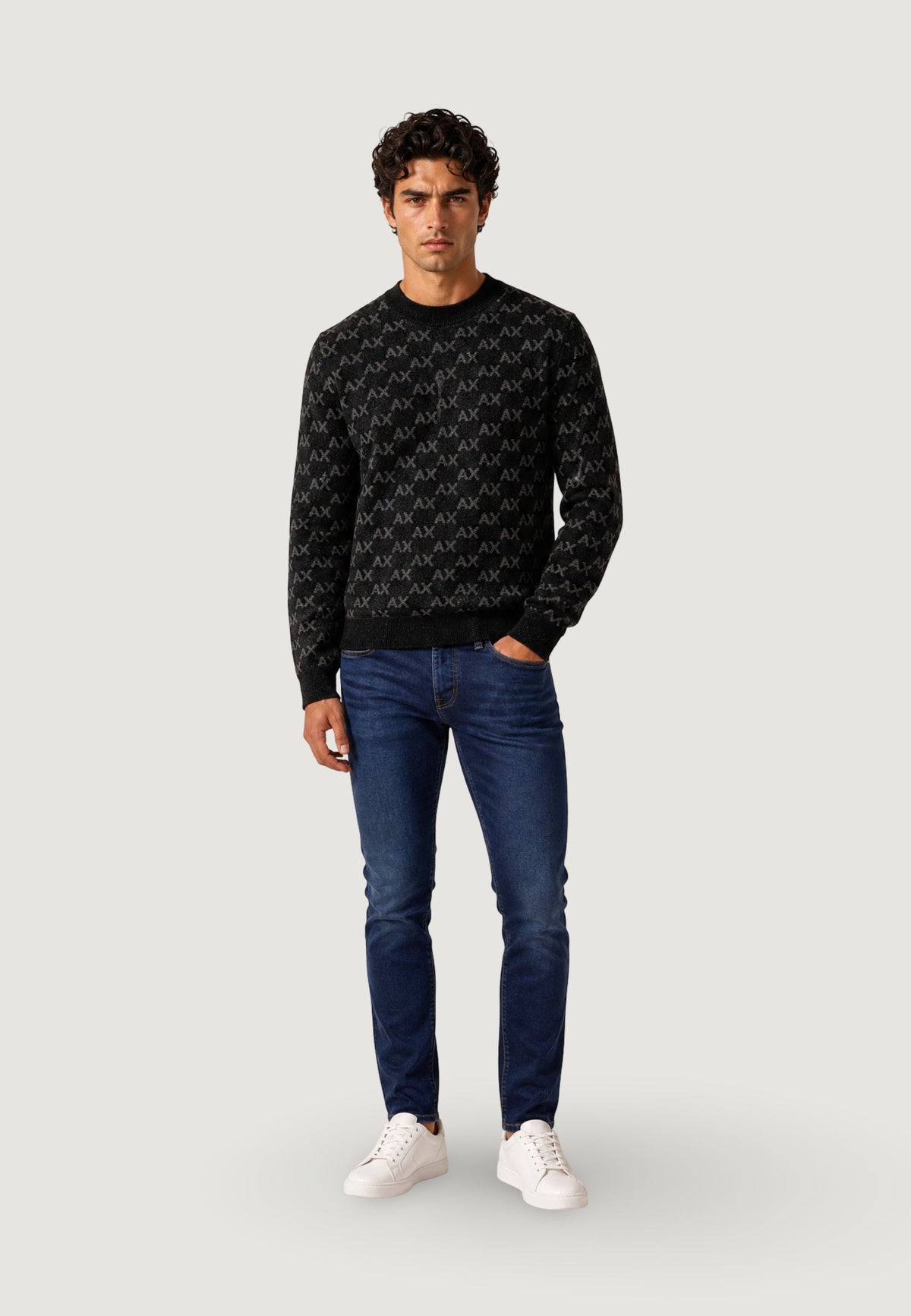 Armani Exchange Trui van Polyester – Zwart