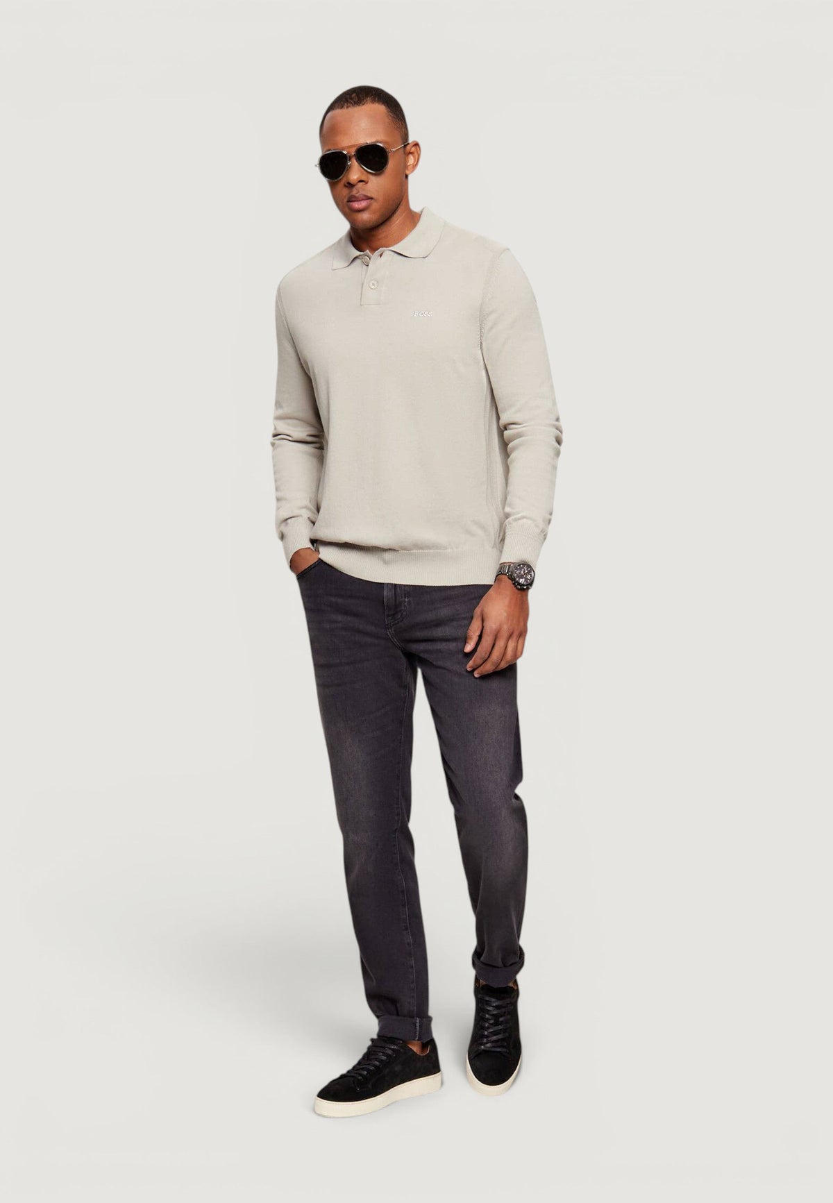 Boss Asac Gebreide trui – Beige