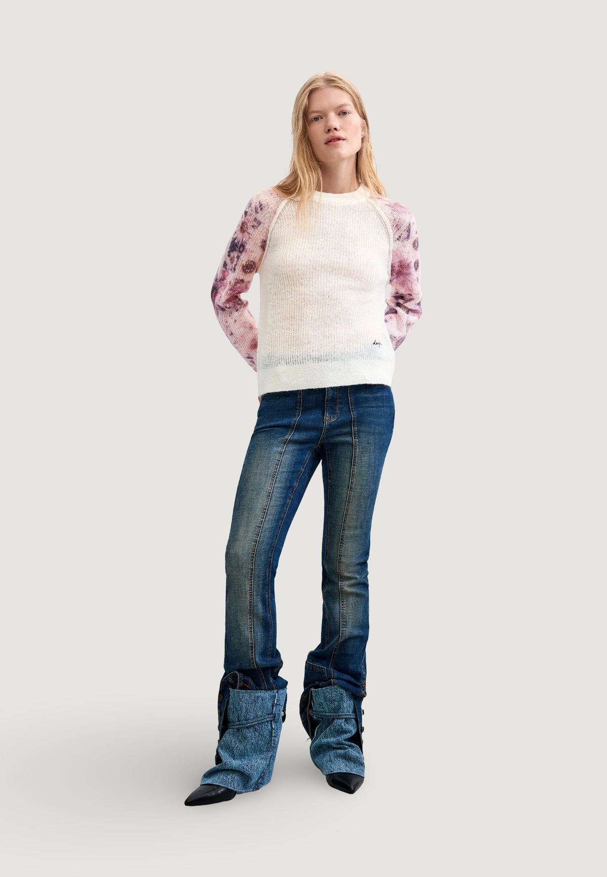 Desigual Fancybotanic Trui – Wit / Roze