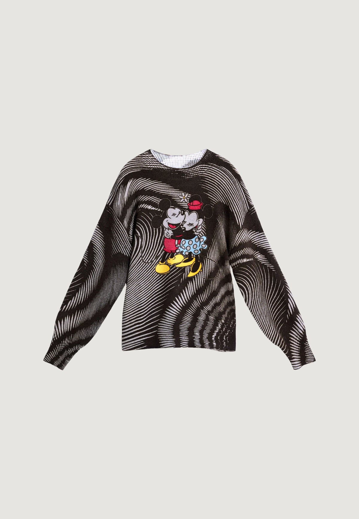 Desigual Hug Mickey Trui met zebraprint en borduursel – Zwart