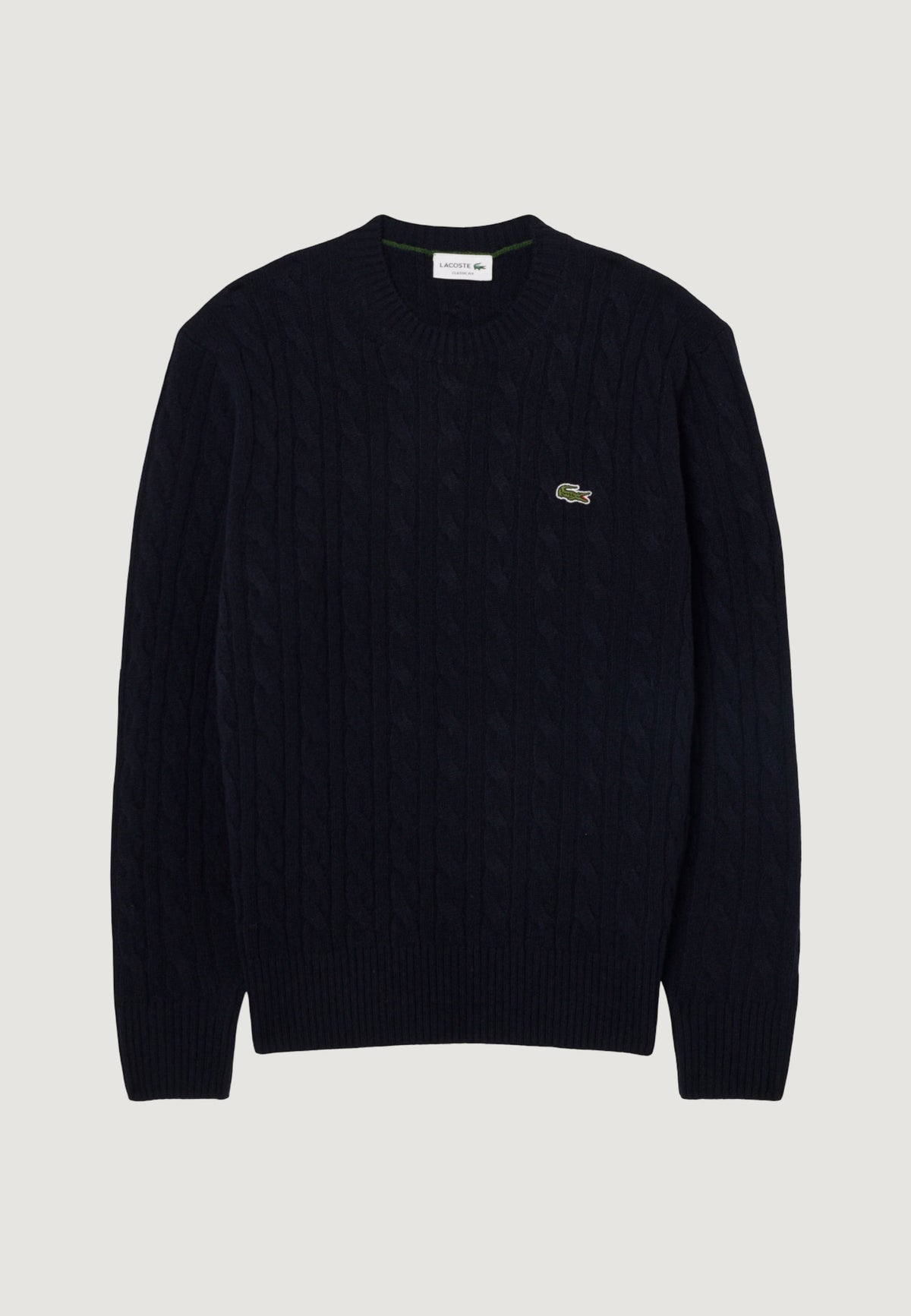 Lacoste Wollen trui met polokraag – Marineblauw