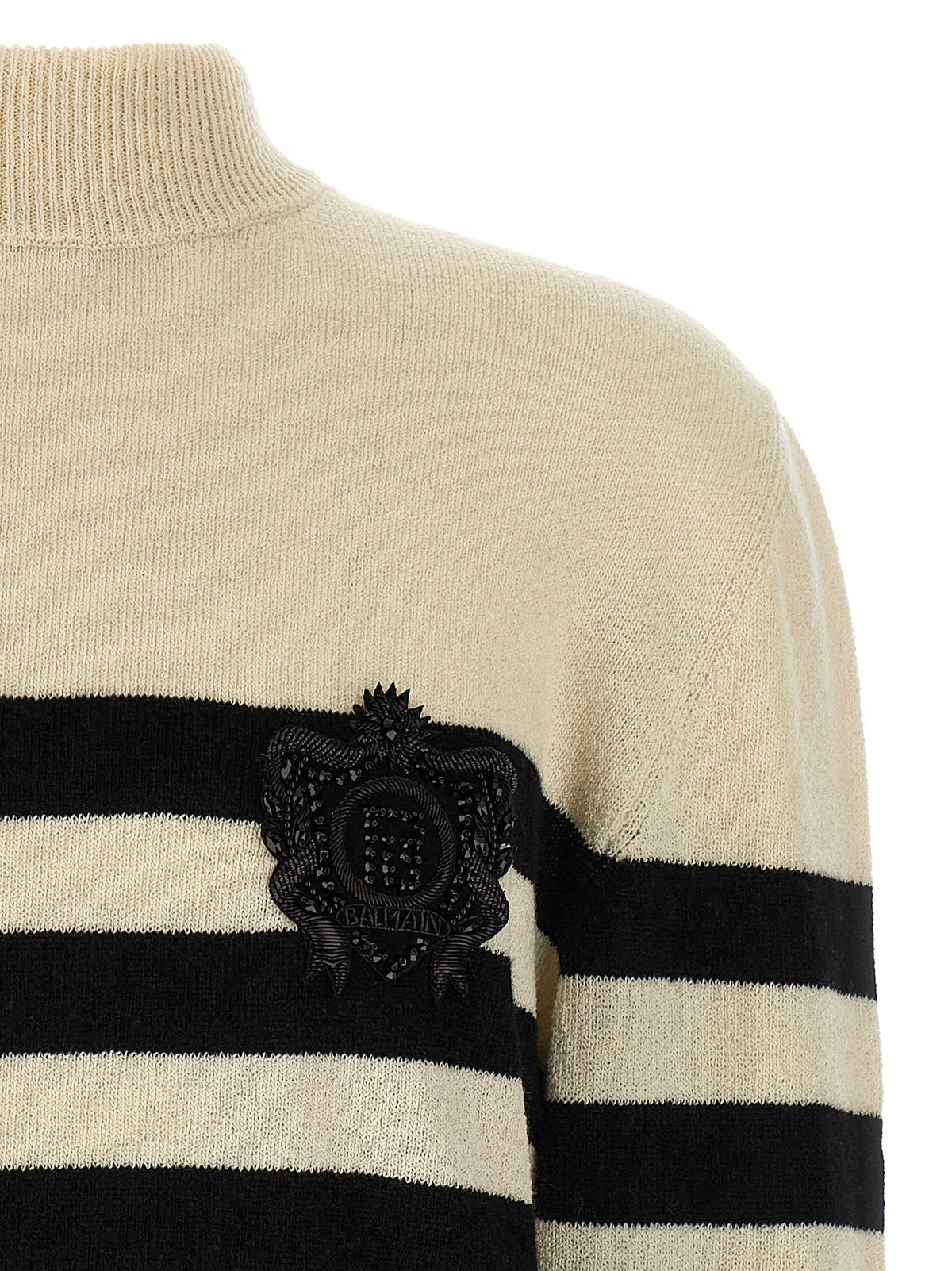 Balmain Marinière Trui – Wit / Zwart