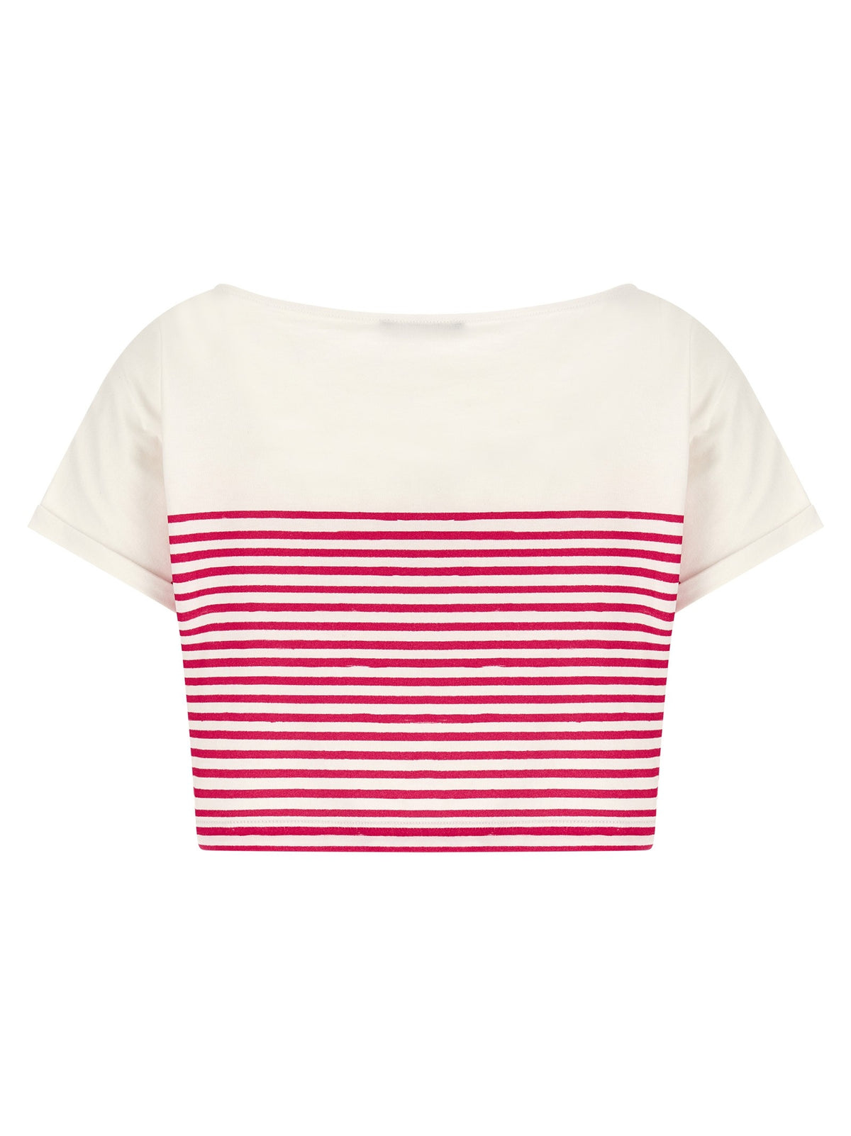 Balmain Marinière T-shirt – Wit / Fuchsia