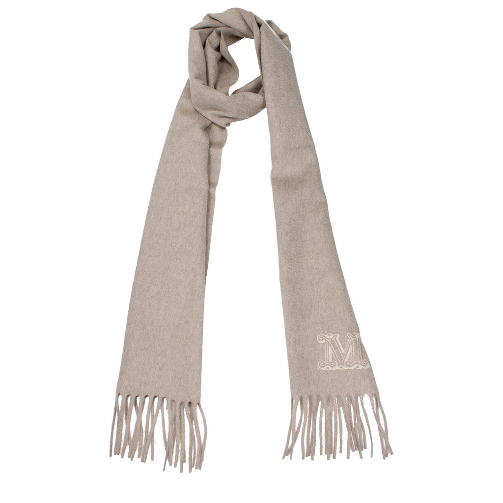 Max Mara Kasjmieren sjaal met logo – Beige
