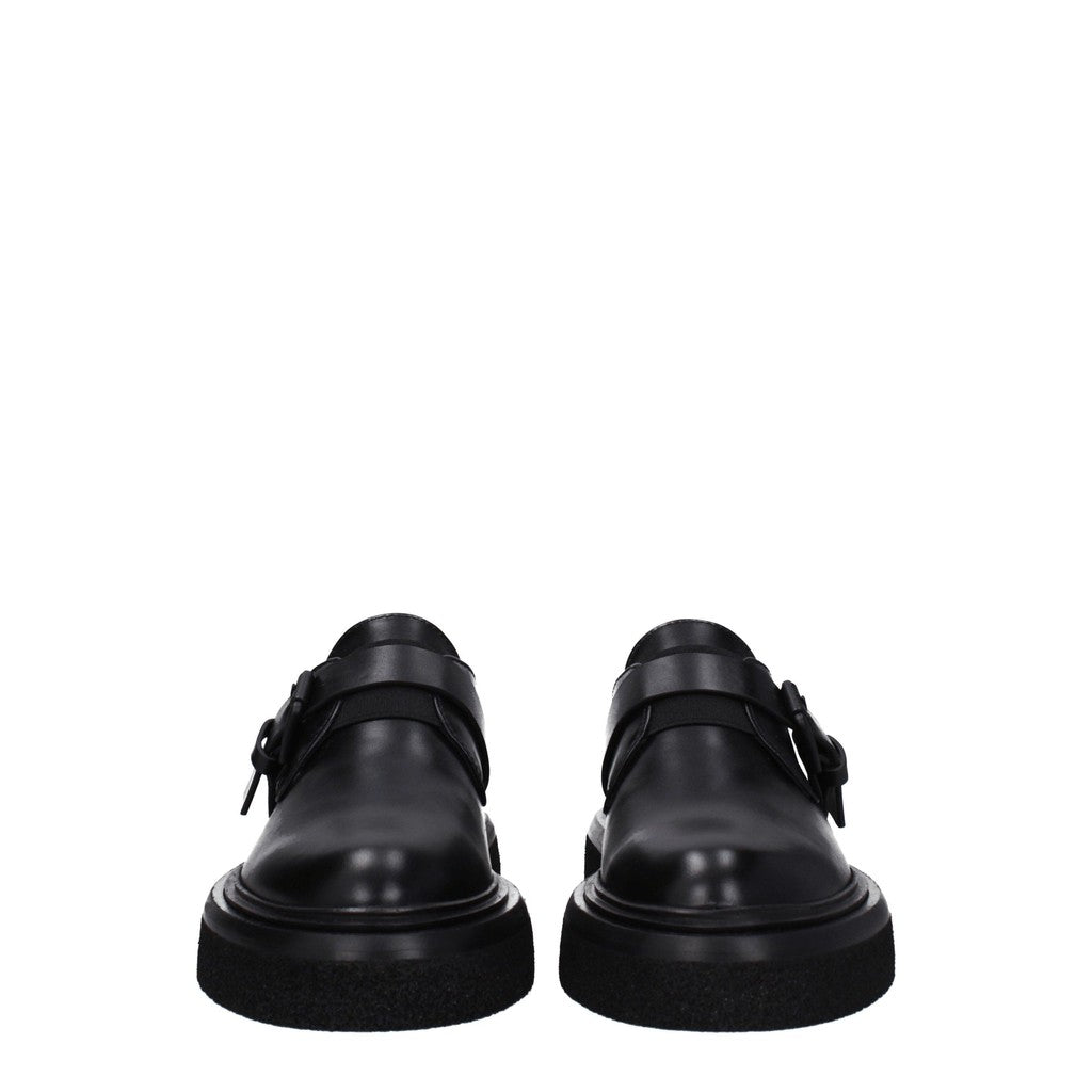 Max Mara Leren loafers – Zwart