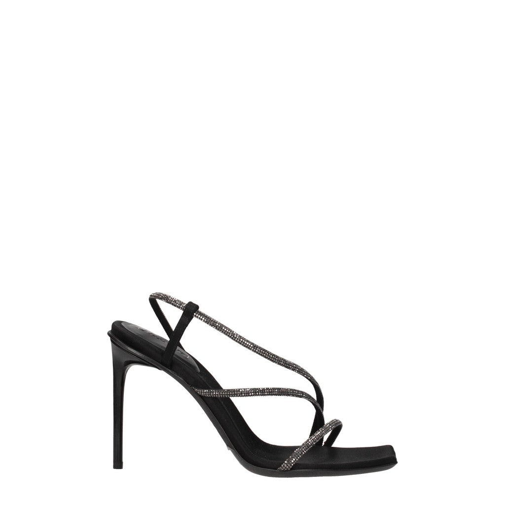 Max Mara Suède sandalen met hak – Zwart