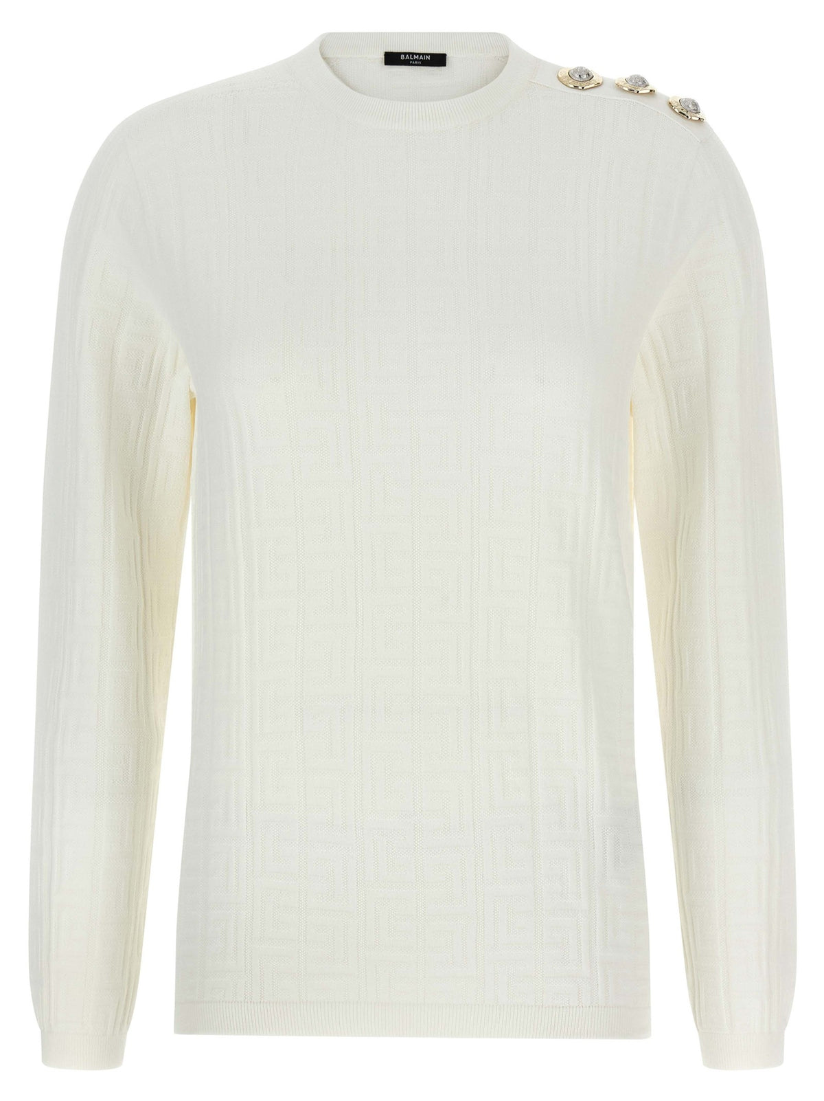 Balmain Trui met Schouderdetail – Wit