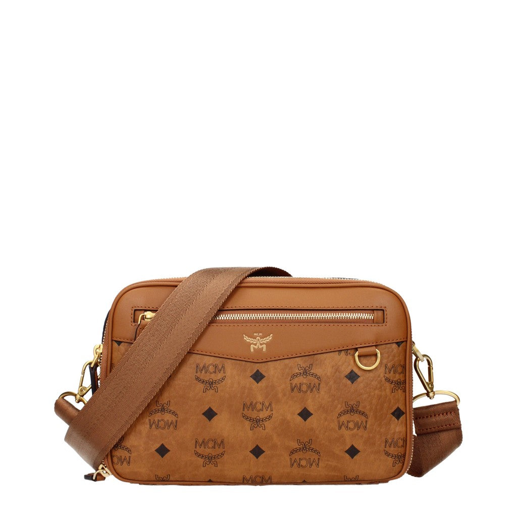 MCM Crossbodytas van stof en leer – Cognac