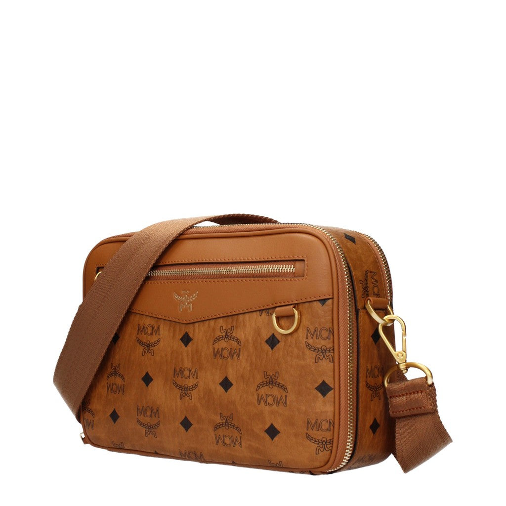 MCM Crossbodytas van stof en leer – Cognac