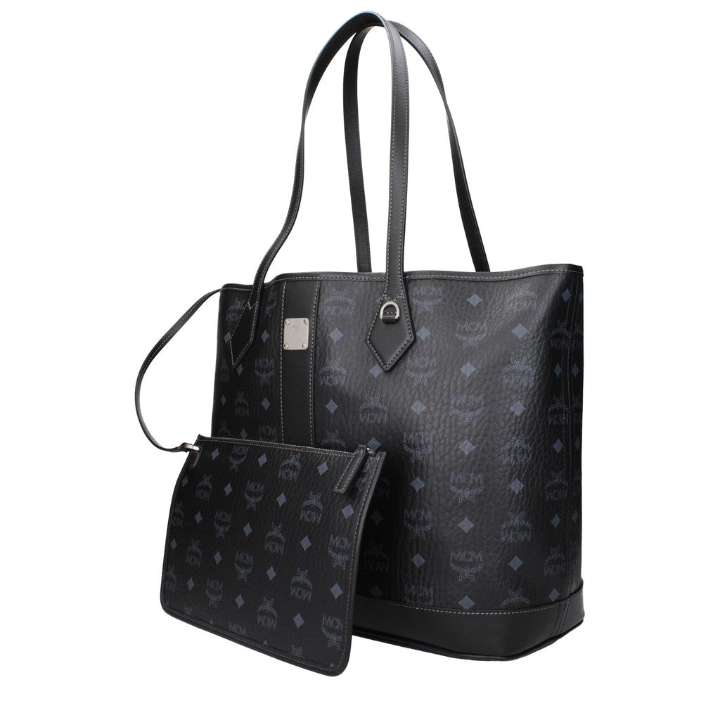 MCM Shopper van stof en leer – Zwart