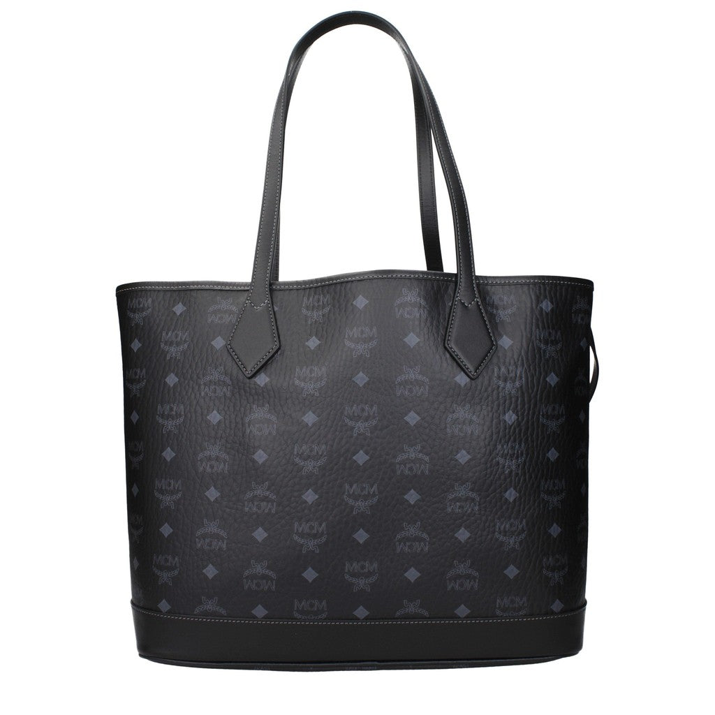 MCM Shopper van stof en leer – Zwart