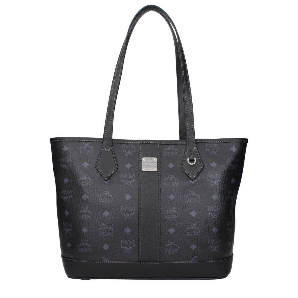 MCM Shopper van stof en leer – Zwart