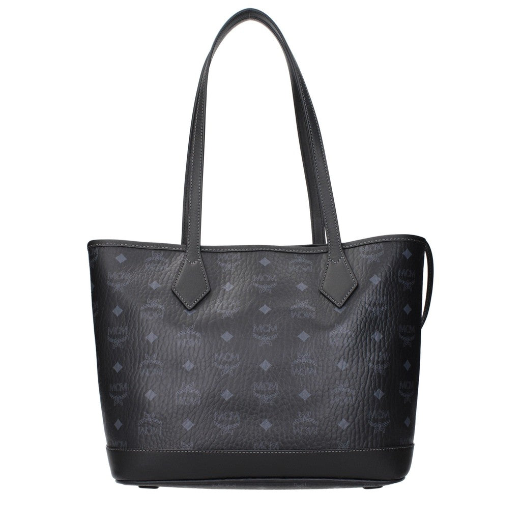 MCM Shopper van stof en leer – Zwart