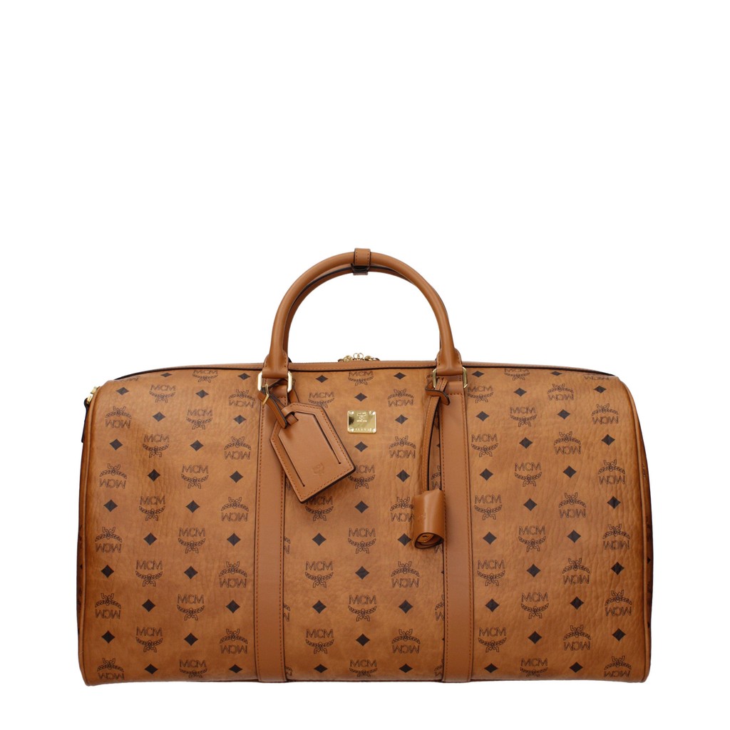 MCM Weekendtas van stof en leer – Cognac
