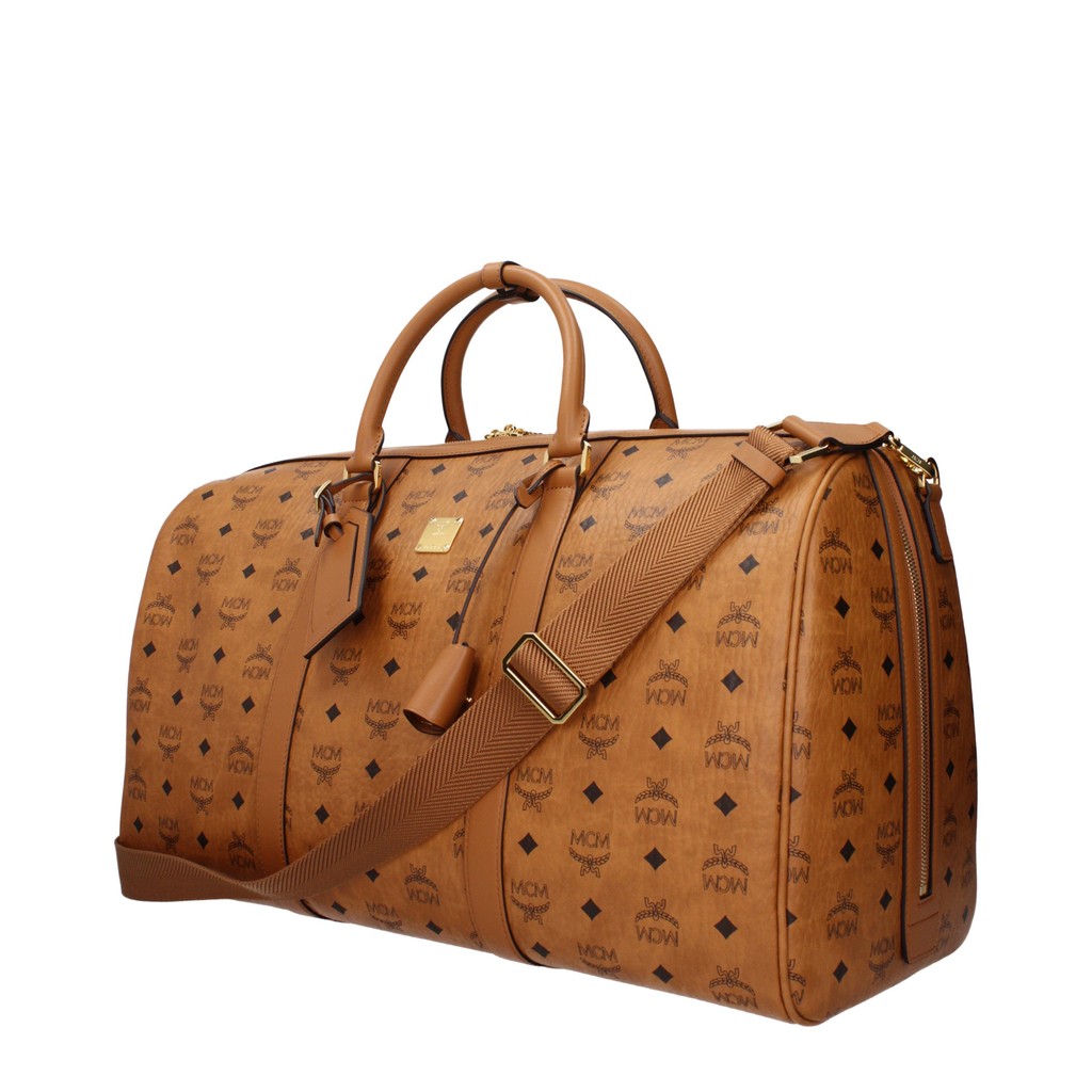 MCM Weekendtas van stof en leer – Cognac