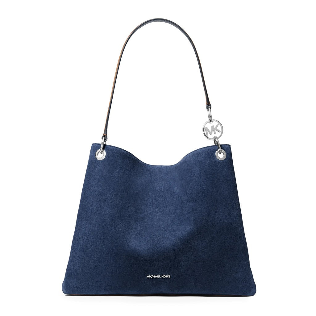 Michael Kors Christina Large Suède schoudertas – Donkerblauw