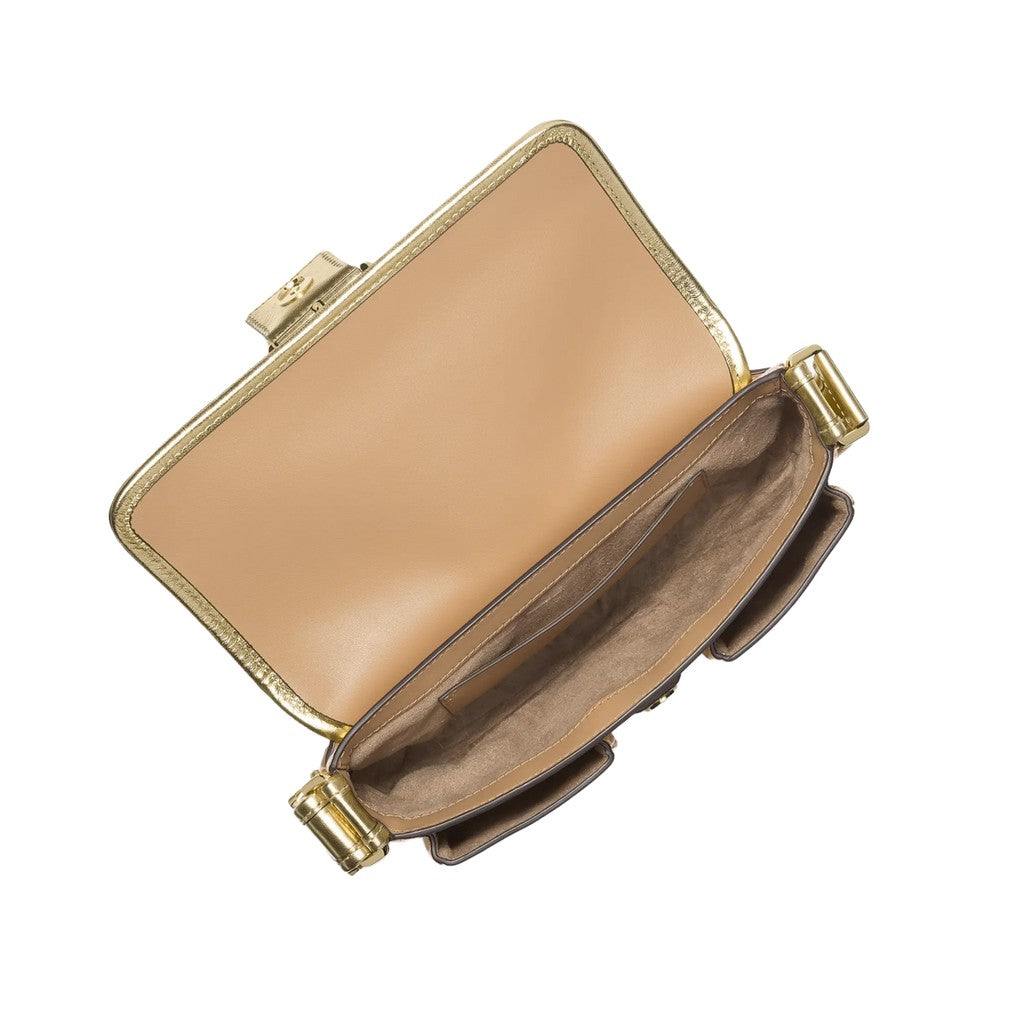 Michael Kors Colby Medium Metallic schoudertas – Goud