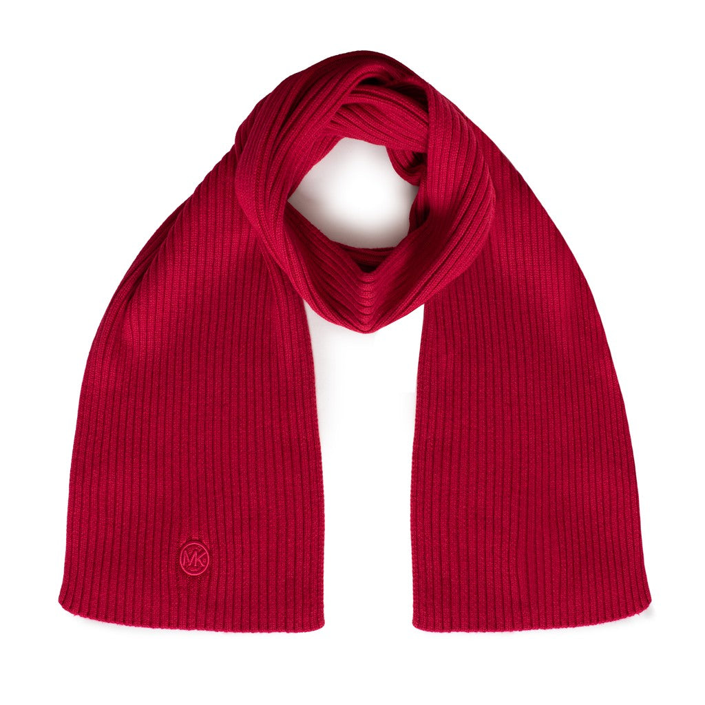 Michael Kors Geribbelde sjaal met logo – Rood