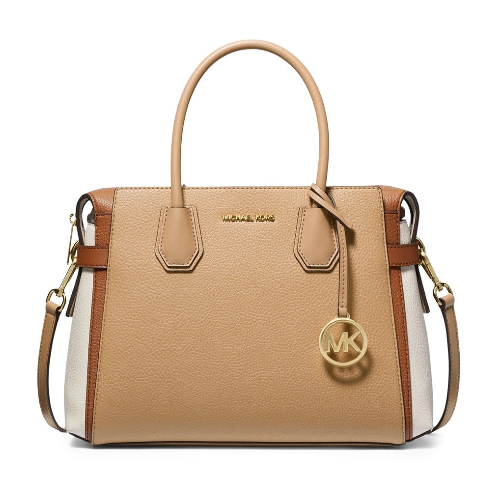 Michael Kors Mercer Medium Tweekleurige handtas – Camel