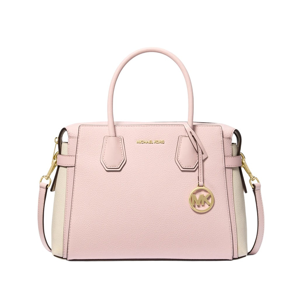 Michael Kors Mercer Medium Tweekleurige handtas – Lichtroze