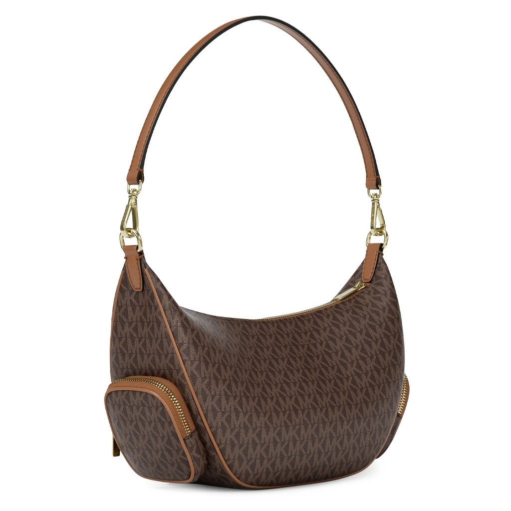 Michael Kors Merritt Medium Schoudertas met logoprint – Bruin