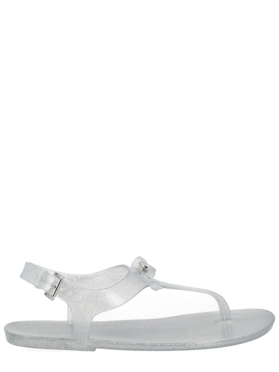 Michael Kors Teensandalen met logo – Zilver
