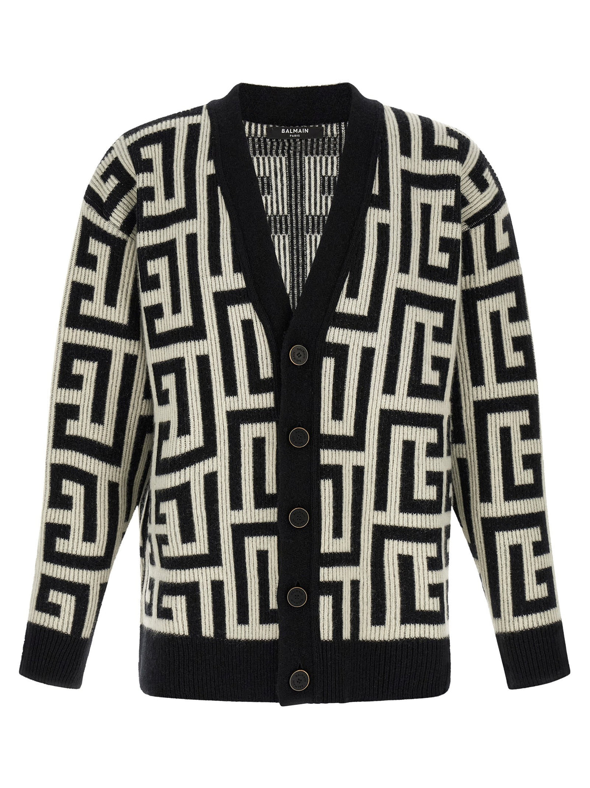 Balmain Vest met monogram – Wit / Zwart