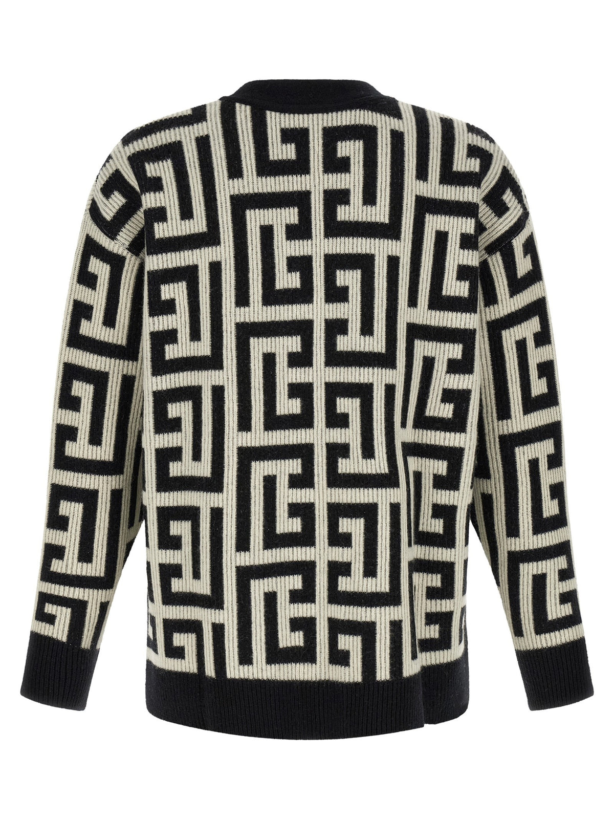 Balmain Vest met monogram – Wit / Zwart