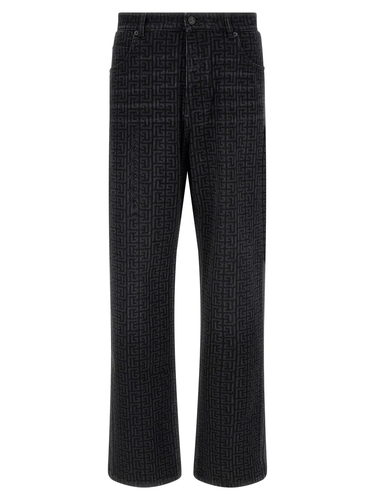 Balmain Jeans met monogram – Zwart