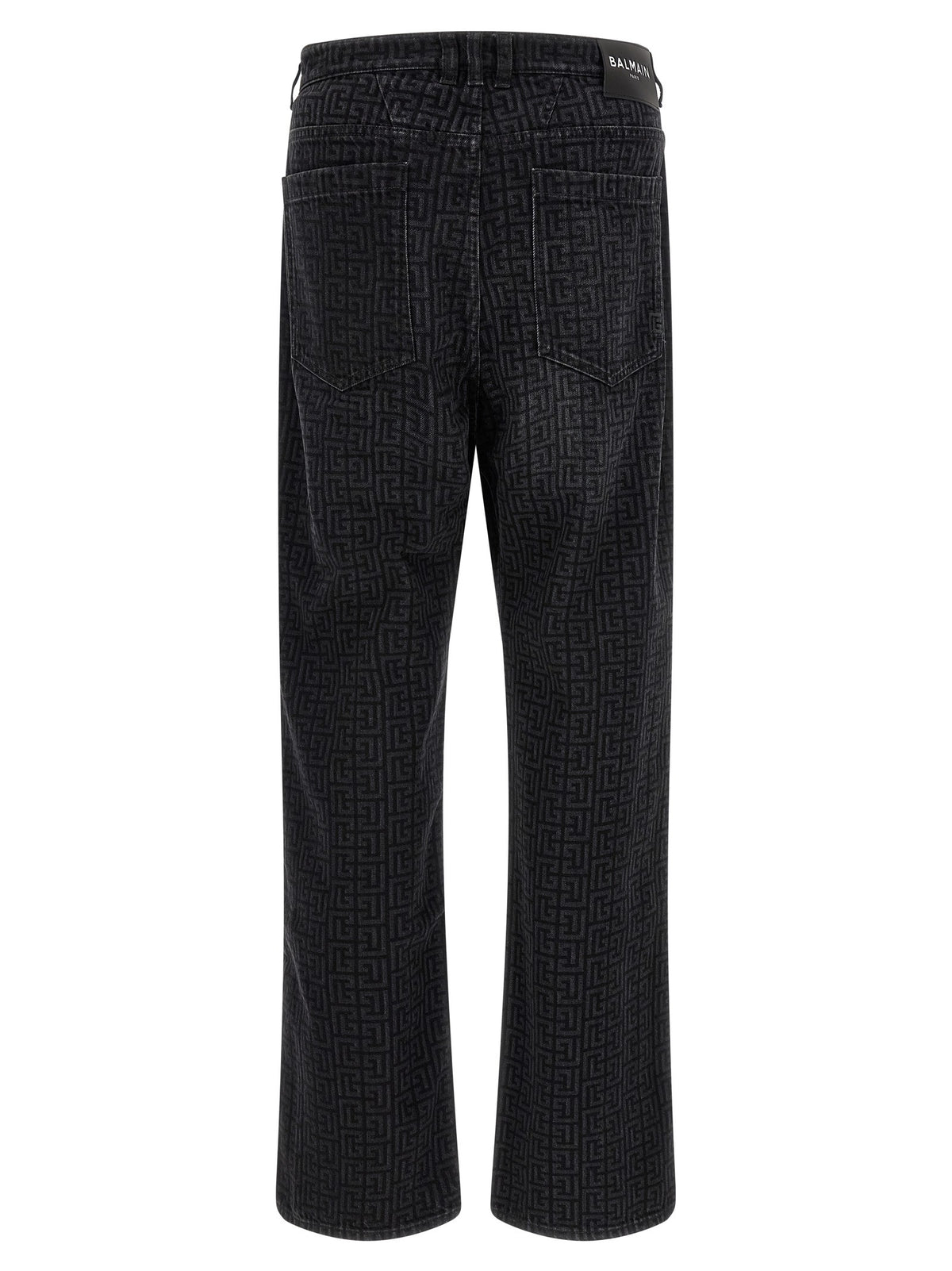 Balmain Jeans met monogram – Zwart
