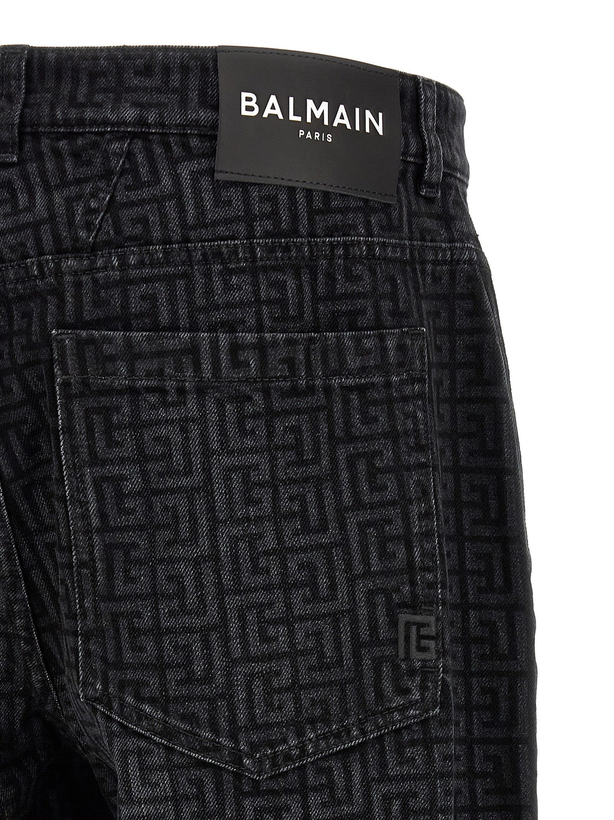 Balmain Jeans met monogram – Zwart