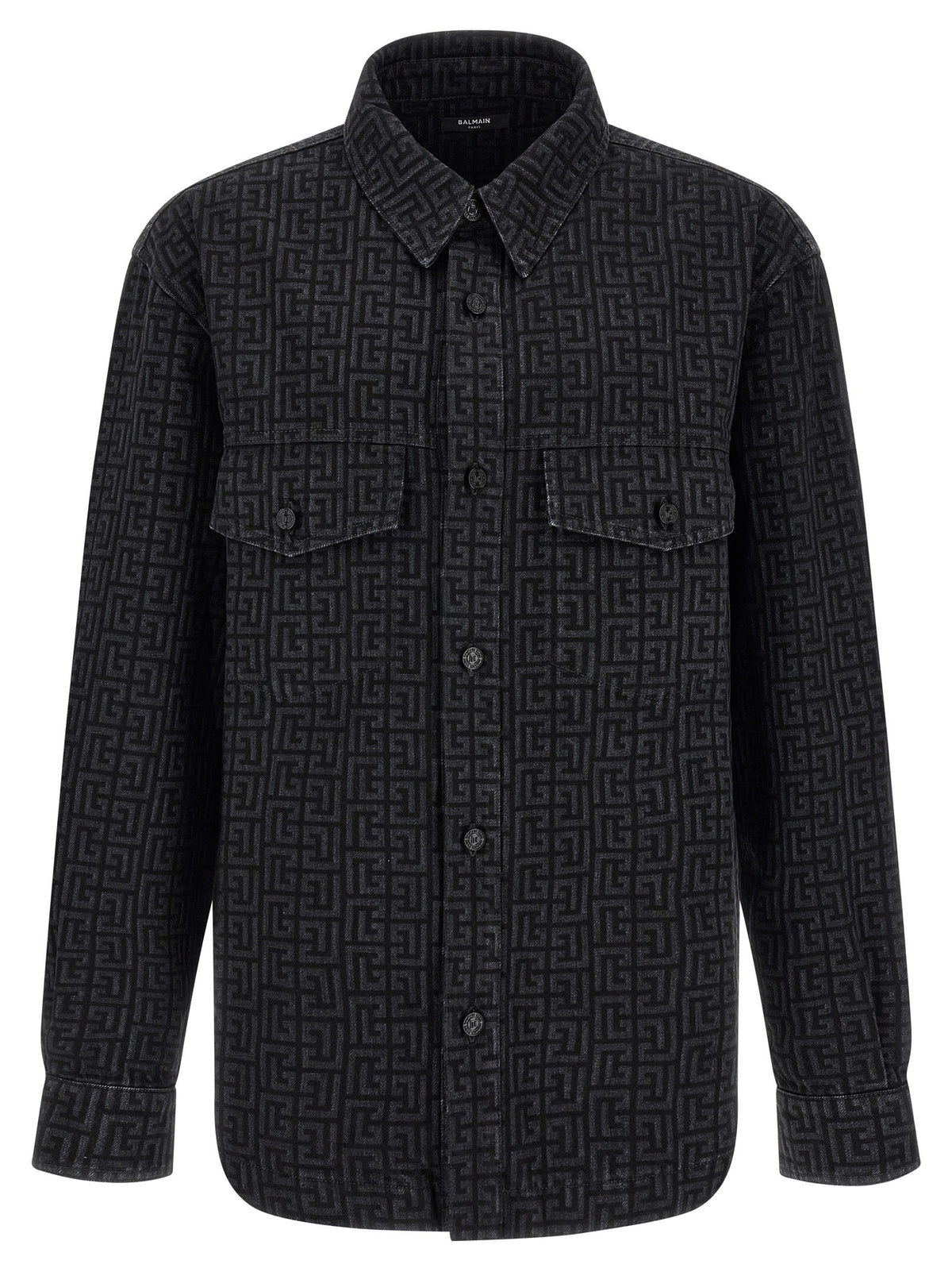 Balmain Overshirt met monogram – Zwart