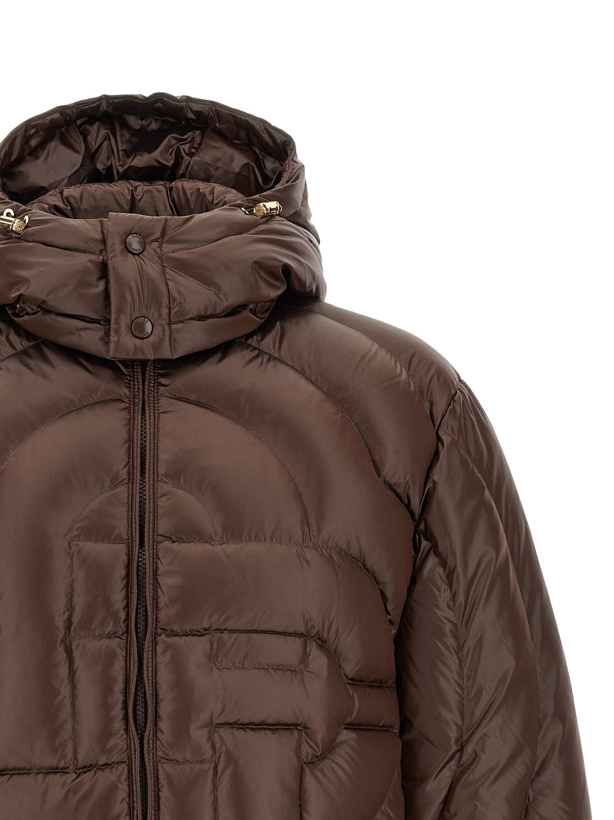 Casablanca Gewatteerde jas met monogram – Bruin