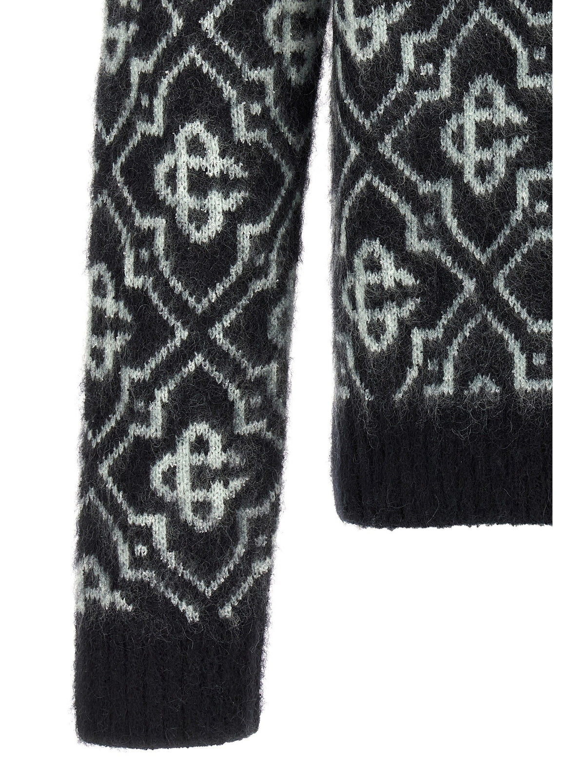 Casablanca Mohair Trui met monogram – Zwart / Wit