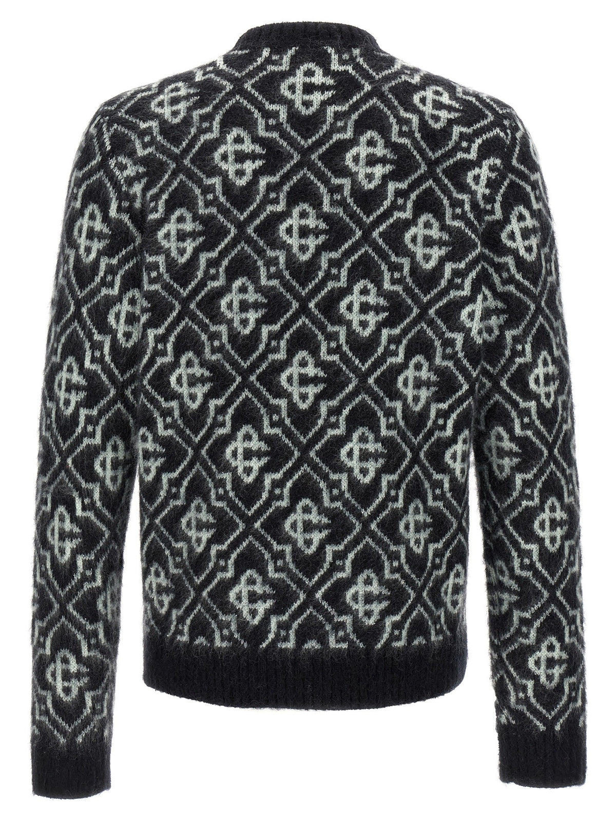 Casablanca Mohair Trui met monogram – Zwart / Wit