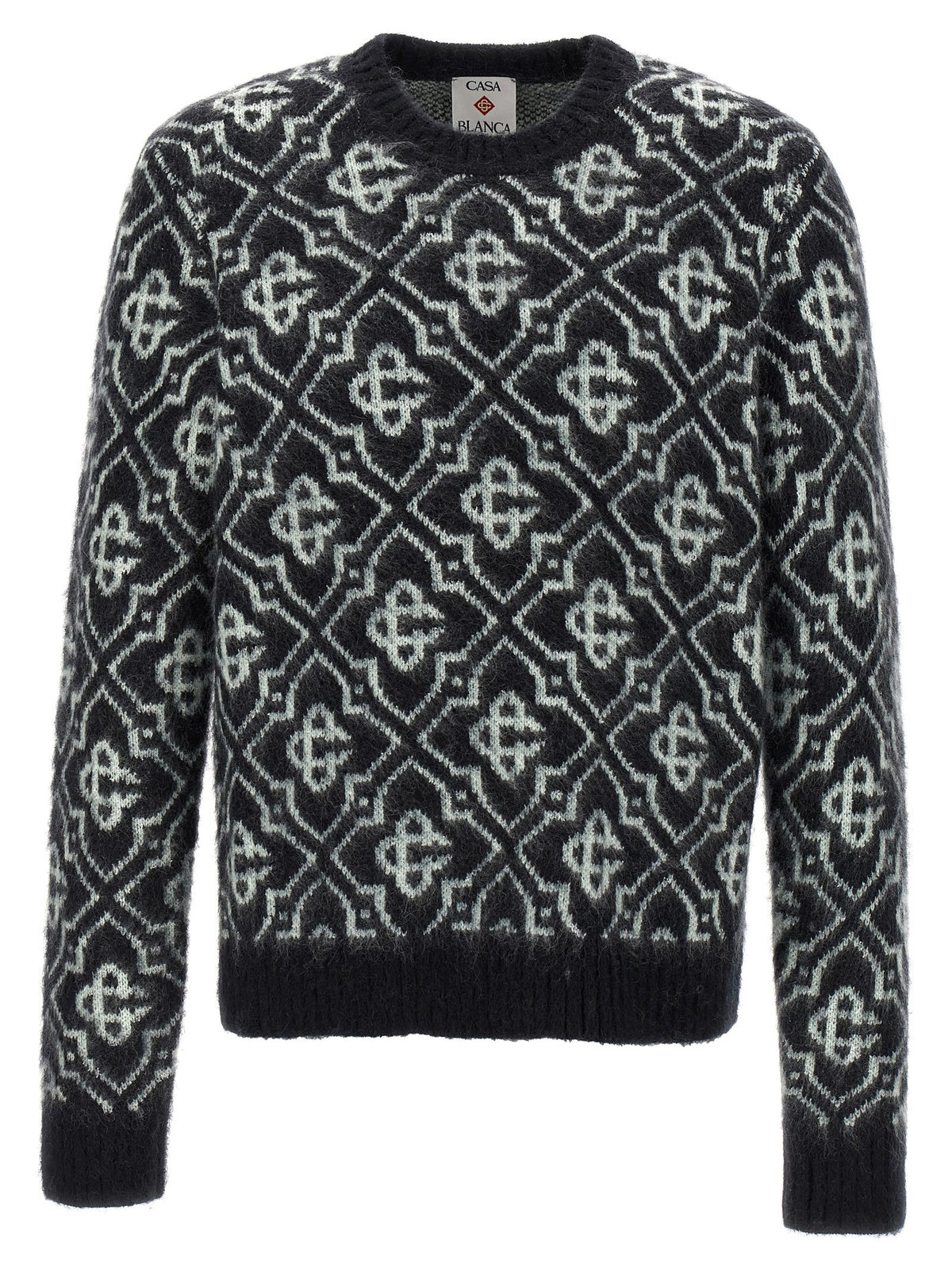 Casablanca Mohair Trui met monogram – Zwart / Wit