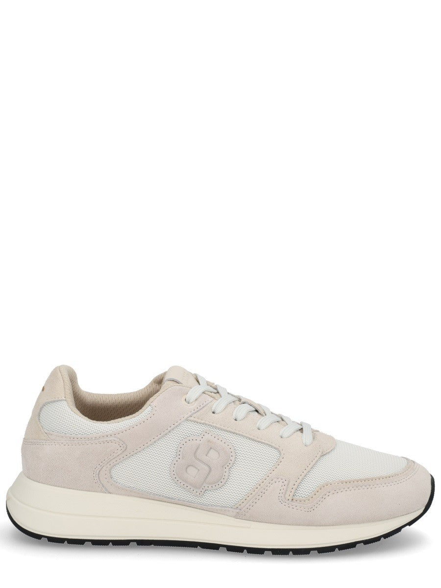 Boss Leren Sneakers met monogram – Gebroken wit