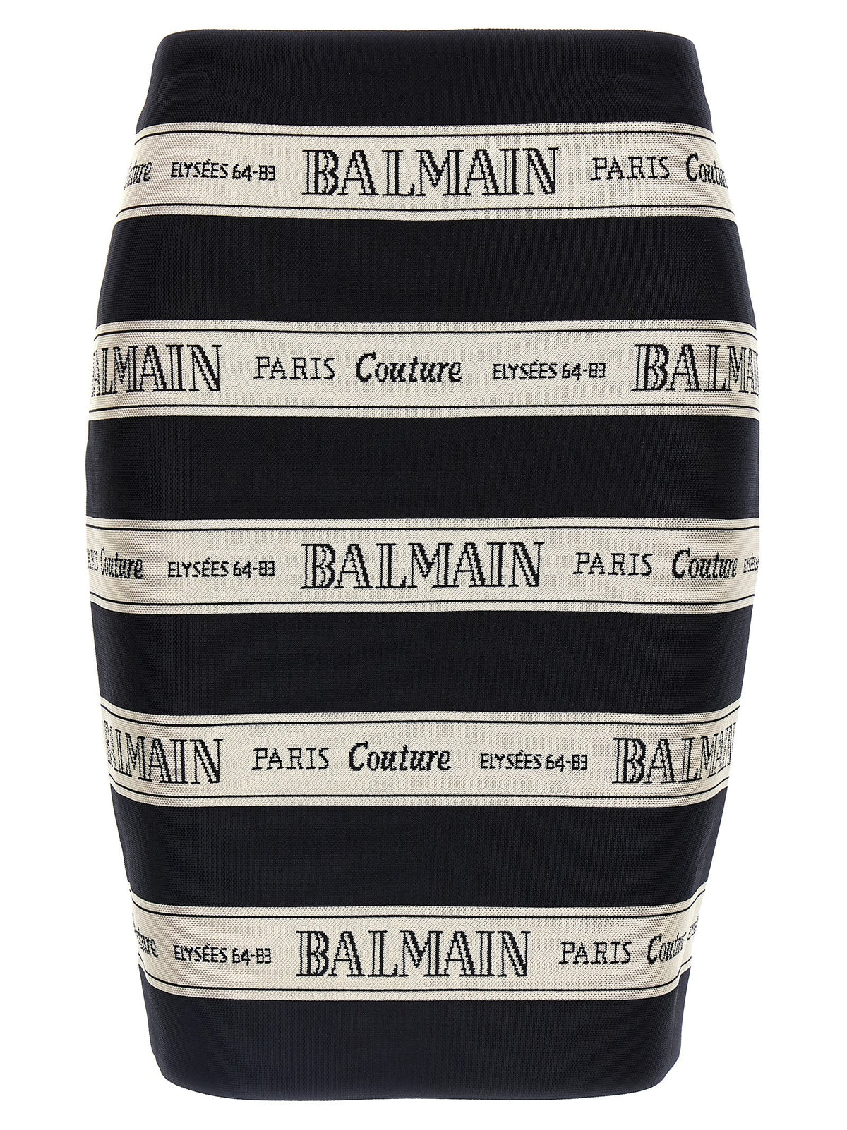 Balmain Jacquard minirok – Zwart / Ivoor
