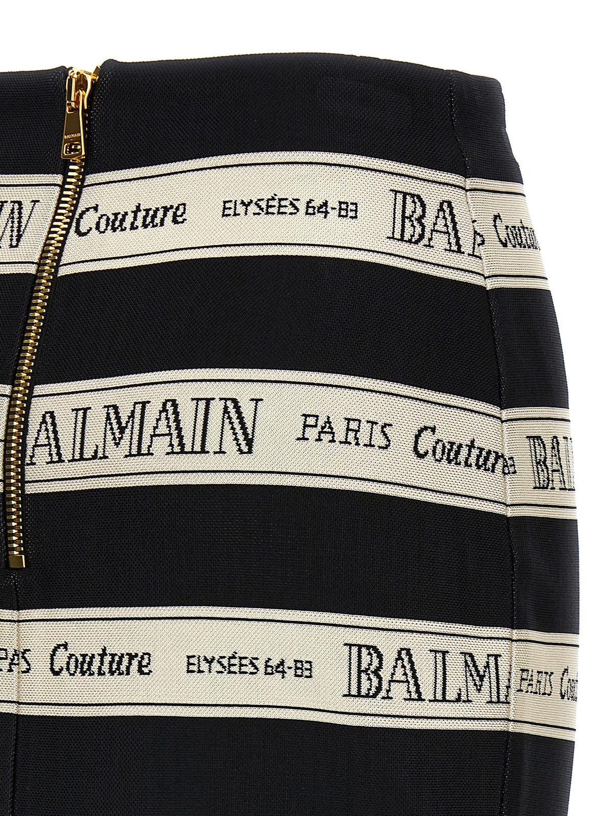 Balmain Jacquard minirok – Zwart / Ivoor