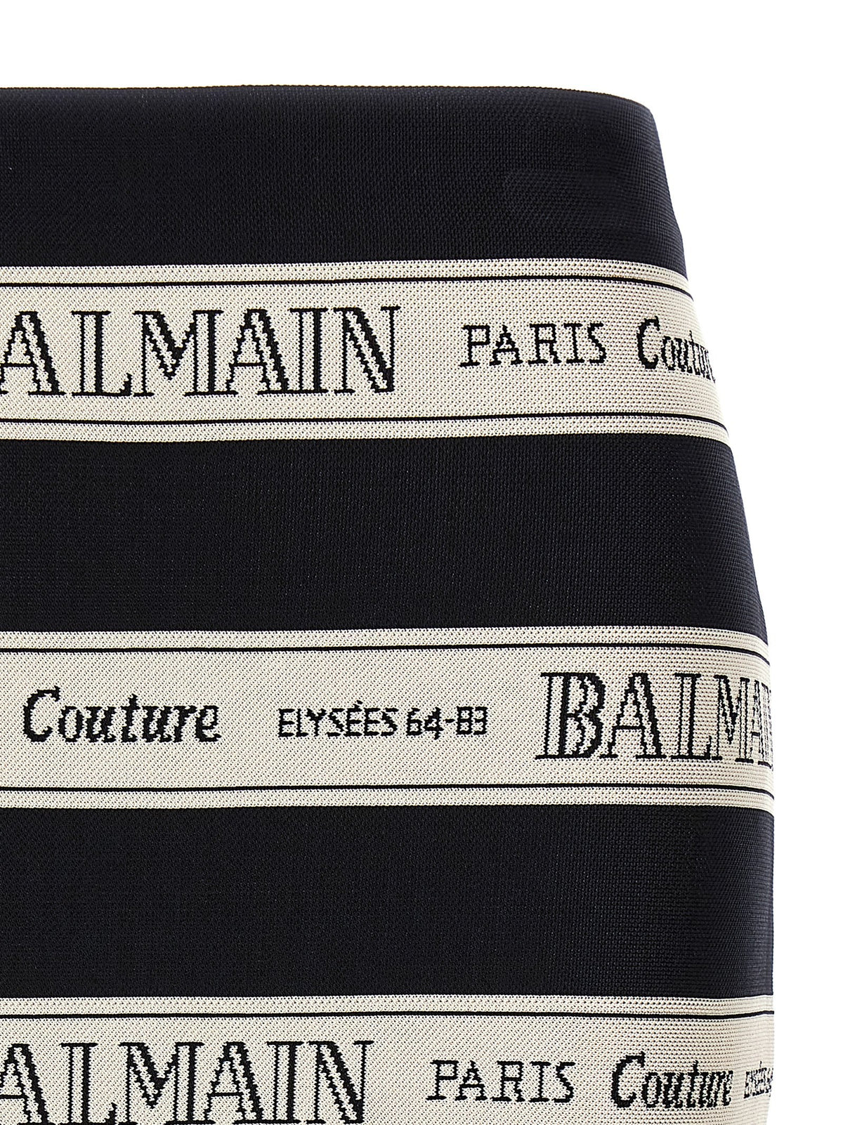Balmain Jacquard minirok – Zwart / Ivoor