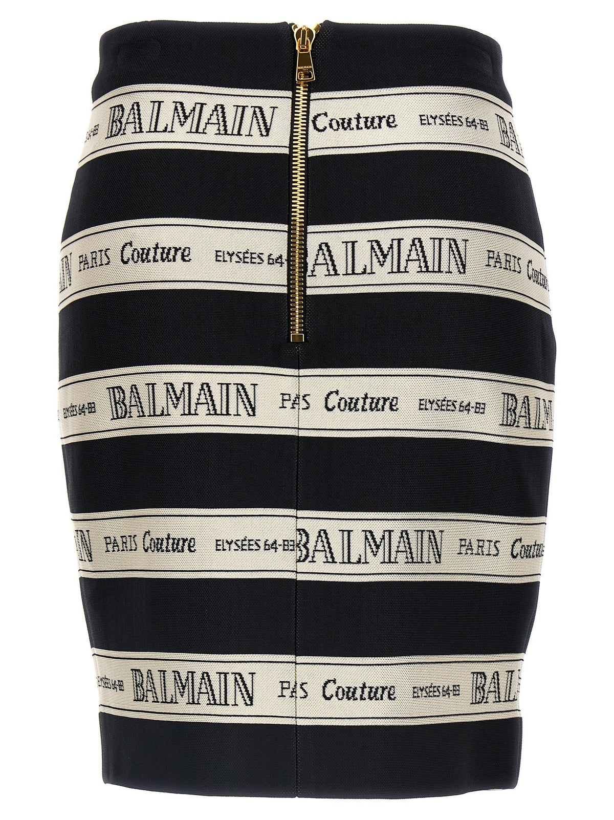 Balmain Jacquard minirok – Zwart / Ivoor