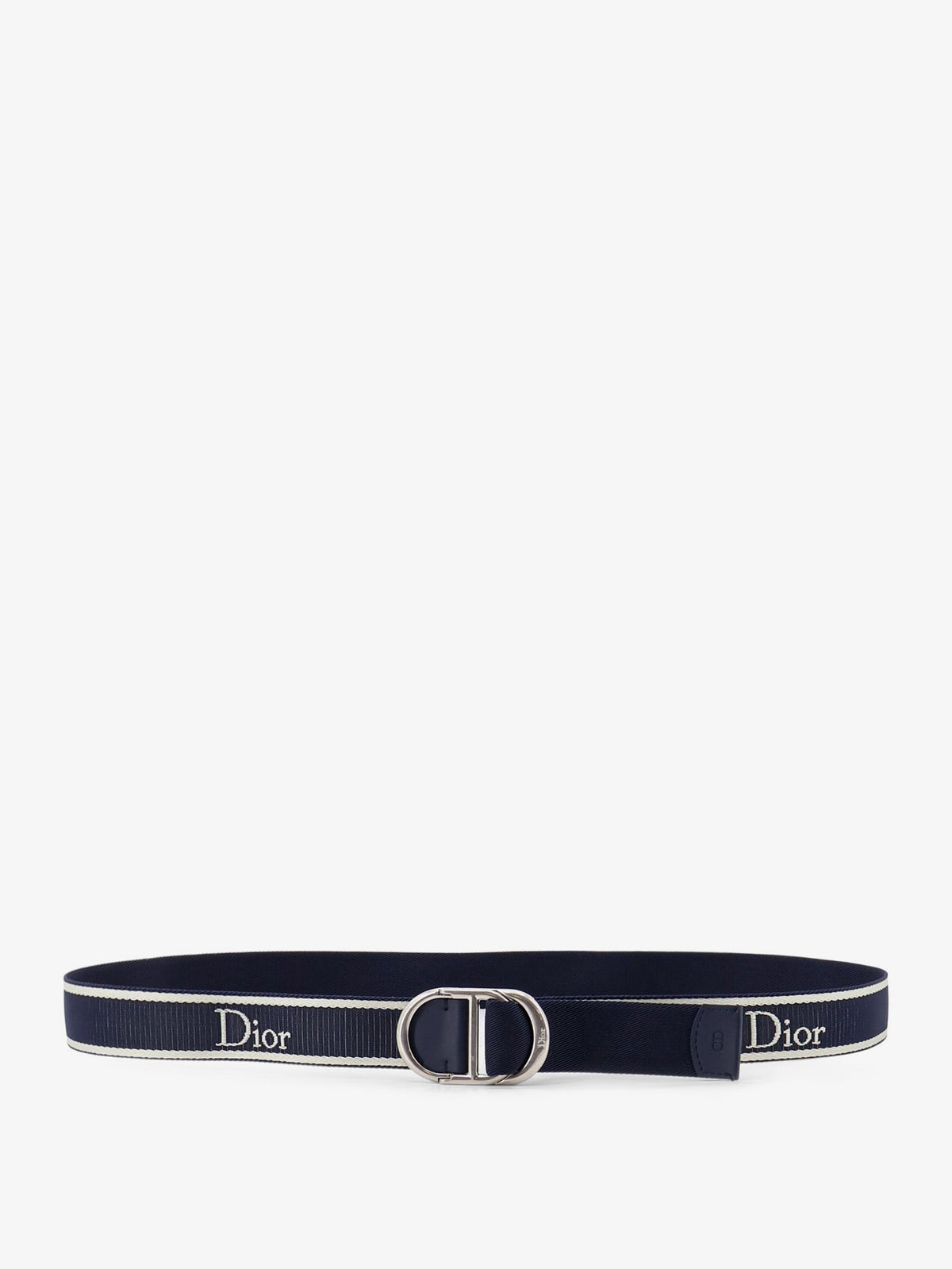 Christian Dior Nylon Riem met geborduurd logo – Marineblauw